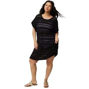 Torrid Black Crochet Knit Dress Swim Cover Up Womens 4X  Boho Goth